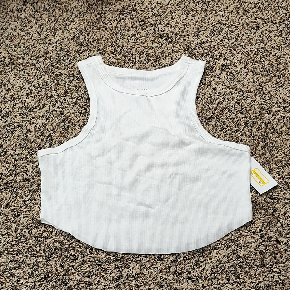 Wild Fable | White Ribbed Sleeveless Women's Top
